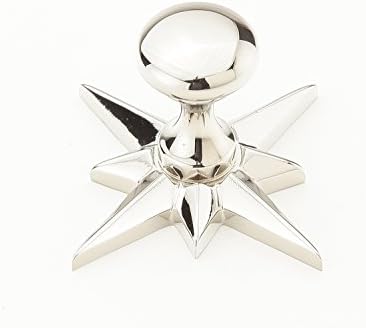 Schaub Sonata Collection 11/16 in. (17mm) Knob w/Star Backplate, Polished Nickel - 982-PN
