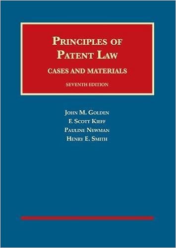 Amazon Com Principles Of Patent Law Cases And Materials University Casebook Series 9781634594462 Golden John Kieff F Newman Pauline Smith Henry Books