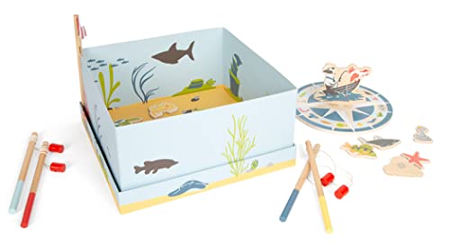 small foot Fishing Game 4 Friends made of wood, in colourful design, incl. diverse accessories; Prod. No. 12285