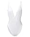 StyleDome Women Bodysuits Lace Backless Plunge V Neck Strap Halter Bodycon Babydoll White US 4