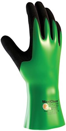 MaxiChem 56-630/M Nitrile Blend Coated Glove with Nylon/Lycra Liner and Non-Slip Grip on Palm and Fingers, 12"