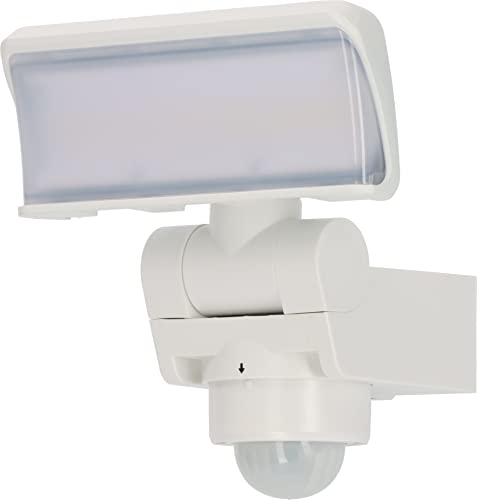 Brennenstuhl LED Security Light Outdoor with Motion Sensor WS 2050 WP (1680lm, IP44, 3000K, Warm White Light, 180° Angle of Detection with up to 10m Range, with Twilight Sensor) White