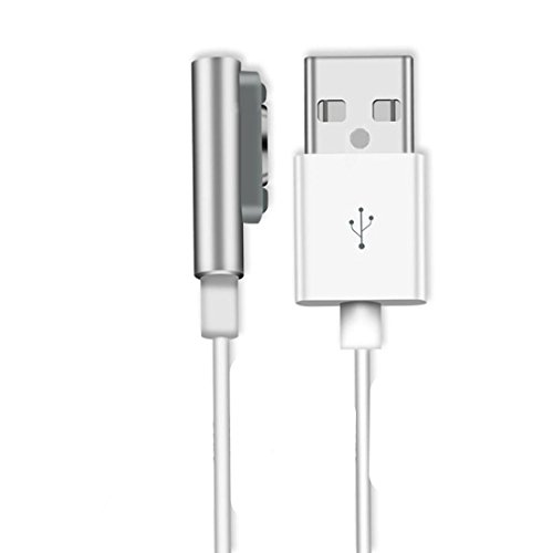 Sony Charging Cable, Fuzzy Green Limited Unique Design Magnetic USB Charging Cable with LED Light for Sony Xperia Z3 L55t Z2 Z1 Compact XL39h (Silver)