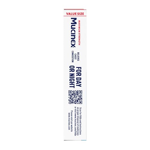 MUCINEX 12 HOUR MAXIMUM STRENGTH 1200 MG GUAIFENESIN EXTENDED-RELEASE TABLETS FOR EXCESS MUCUS RELIEF, EXPECTORANT AIDS EXCESS MUCUS REMOVAL, CHEST CONGESTION RELIEF, 28 TABLETS
