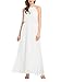 Persun Women's Open Shoulder Cut Out Back Pleated Chiffon Sleeveless Maxi Dress White Small