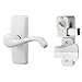 Ideal Security Door Lever with Deadbolt Lock for Storm and Screen Doors, White (2-Piece Set)