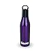 ICY BEV KOOLER STAINLESS STEEL BOTTLE INSULATOR, 2 PACK, PURPLE, beer keeper/holder with silicone bottle stopper; cap with bottle opener and finger grip keeps beer cold longer