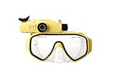 Diving Mask Camera,Powpro PowX PP-191S HD 20m Underwater Sports Camera Waterproof Diving Camera Recorder Mask(Yellow)