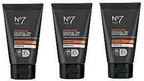 3 Pack No7 Men Energising Gradual Tan Moisturiser SPF 15 50ml Each