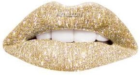 Passion Lips Temporary Lip Tattoo Wraps Includes 2 Applications - Gold Glitter