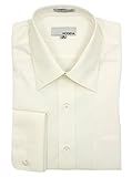 Modena Mens Eggshell French Cuff Cotton Blend Dress Shirt