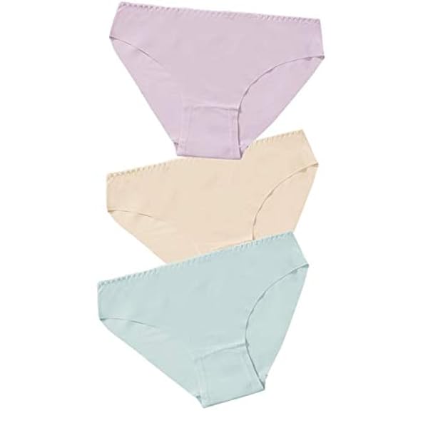 Tongboshi 3 Pcs Femme Culotte Transparente Mince Sous Vetements Ultra Femmes De Confort De Faible Hauteur Mode De Sous Vetements De Lingerie Sexy Solide D Ete Couleur Fuchsiaskingreen Piezas 3 Ud