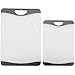 Cutting Board Set - 2 Poly Plastic Kitchen Boards - OK in Dishwasher -Beats Wood Glass Bamboo - Grey
