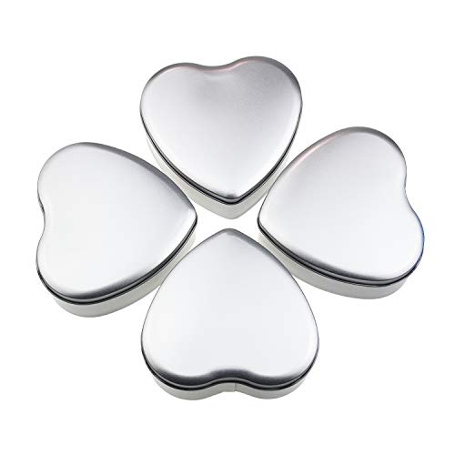 LJY 12 Pieces Heart Shaped Metal Tin Cans Empty Gift Candy Chocolate Storage Box Containers with Cover Lids (Mixed Sizes)
