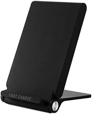 Foldable wireless charger, 3 coils fast, wireless charging for mobile phones (Color : Black)