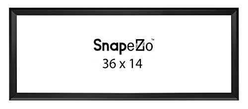 image for SnapeZo Poster Frame 14x36 Inches, Black 1 Inch Aluminum Profile, Fron