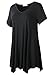 LARACE Women Casual T Shirt V-Neck Tunic Tops For Leggings(2X, Black)
