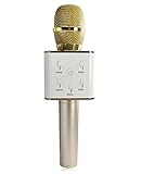 Finity Wireless Q7 Karaoke Microphone, Portable Handheld Bluetooth Condenser Microphone and Speaker Iphone and Android by Finity (Gold)
