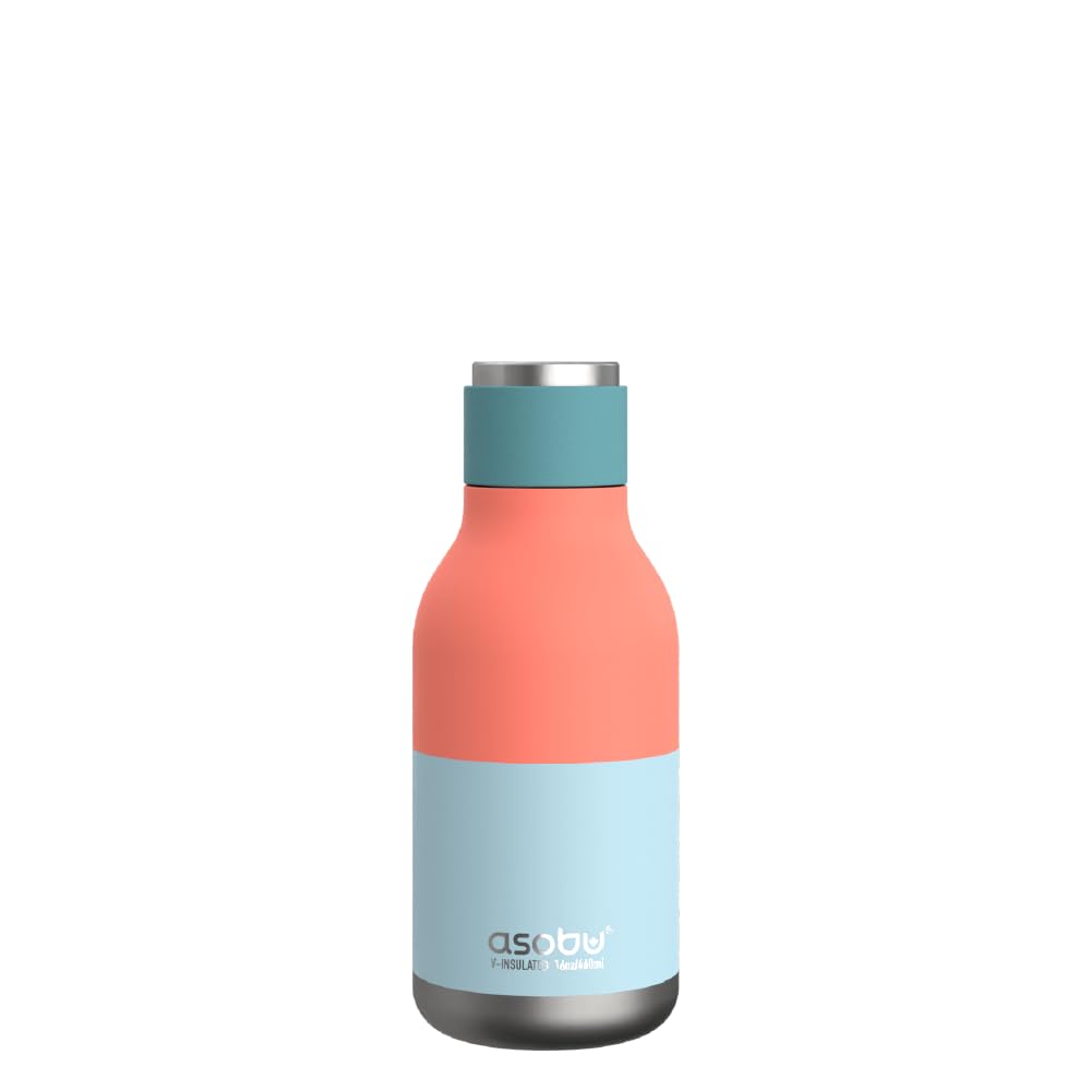 Urban Insulated and Double Walled Stainless Steel Bottle 16 Ounce by Asobu (Pastel Teal)