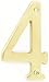 ZW Hardware A200 4 Inch Brass Bright Brass House Number 4