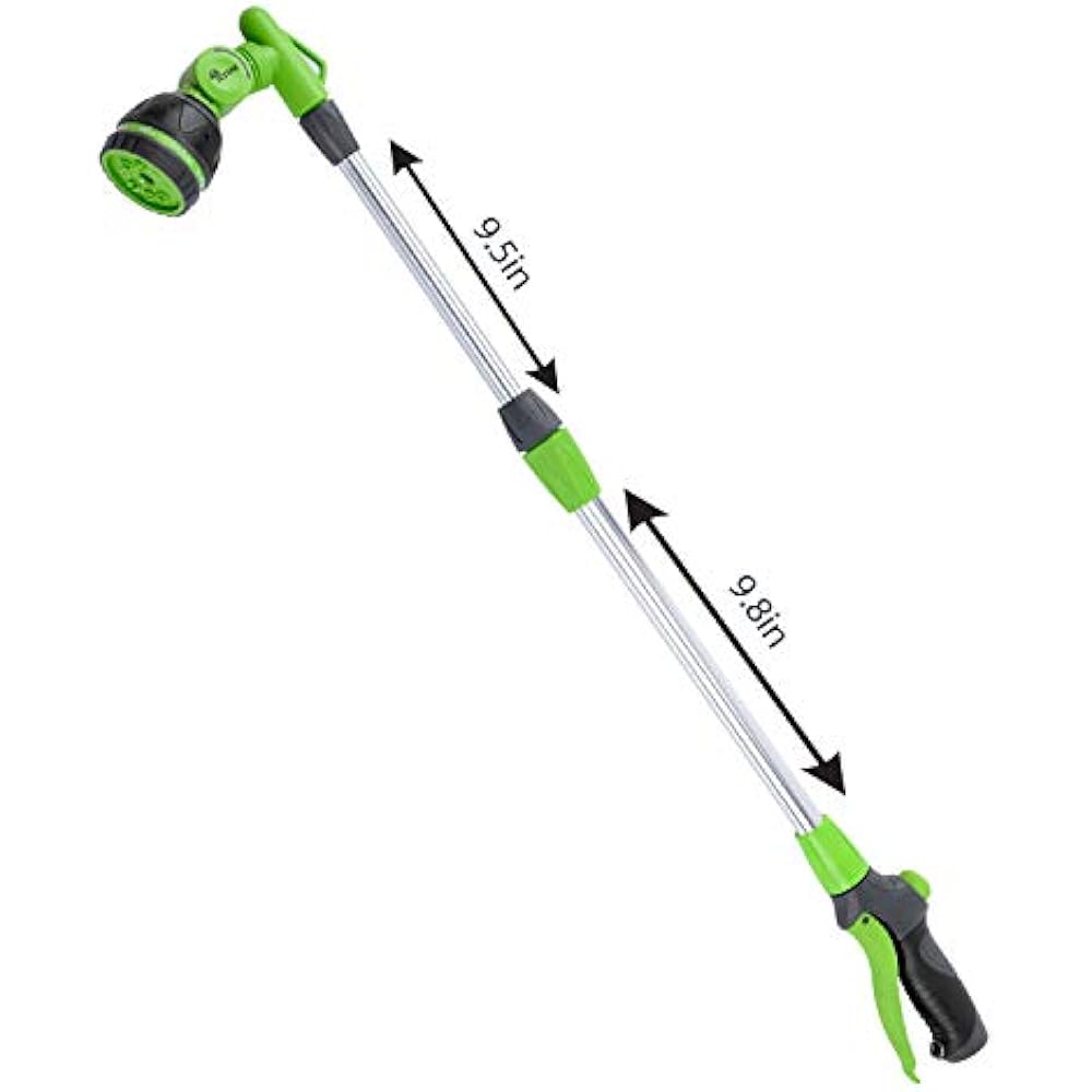 33Inch Telescopic Watering Wand, 2in1 Garden Lawn Hose Nozzle Spray