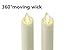 NONNO&ZGF 2PCS Flameless 8 Inch Ivory Battery Operated Taper Candles with Flickering Wick - Flameless Candle with Timer and Remote