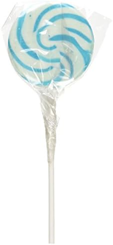 Aqua Blue Swirl Pops Lollipop Suckers (2 dz)