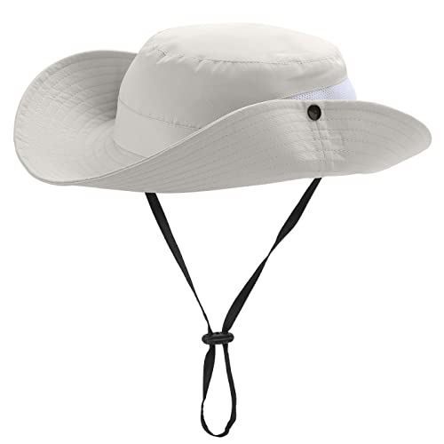 Womens Summer Sun Hat Outdoor UV Protection Fishing Hat Wide Brim Foldable Beach Bucket Hat With Ponytail Hole, Pink, Medium