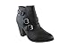 Forever Women's Buckle Strap Block Heel Ankle Booties, Black 7