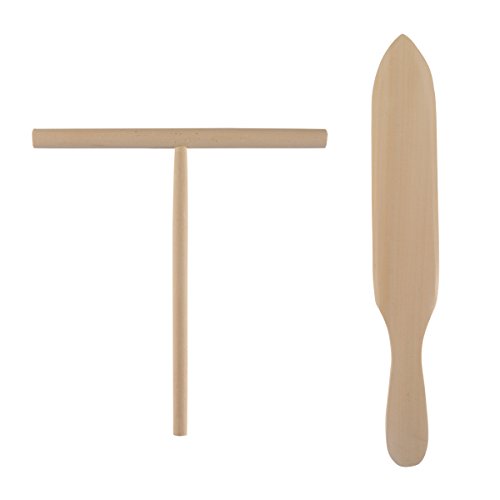 image for Health and Home Beech wood crepe scraper and scraper -2 Piece Set Conv