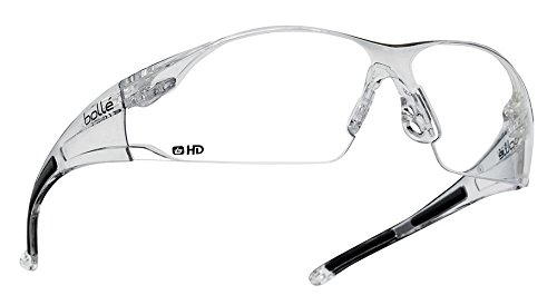 Boll&eacute; Safety 40113, Rush Safety Glasses, Translucent Frame, Clear HD Hydrophobic Lenses