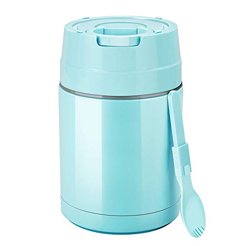 Mr.Dakai Insulated Lunch Containers Thermoses Food Jar Vacuum Stainless Steel 33 oz Leak Proof Keep Food Cold Hot Container for Kids Adult Lunch Box School Camping Outdoors, BPA Free (Cyan Blue)