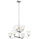 Sea Gull Lighting 3113708-962 Ellis Harper Eight Light Chandelier Hanging Modern Fixture, Brushed Nickel