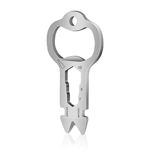 Bottle Opener Keychain Key Tool - 10 In 1 Multitool Keychain Screwdriver Gadgets Tool Keychain Bottle Opener Pocket Tool Nail Puller Bike Tool,Silver Men Gift - Thumbnail 6