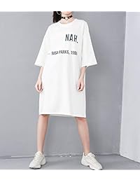 ELLAZHU - Camiseta de manga 3 4 con estampado de letras