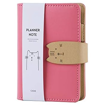 journal leather binder notebook loose spiral leaf refillable traveler pink diary a7 ring cat