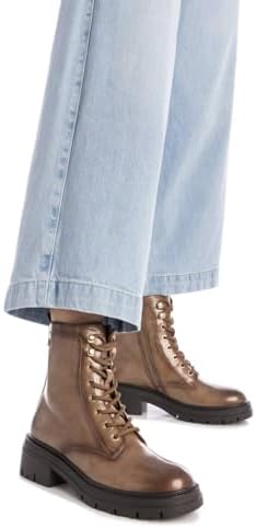 - Botín Militar Mujer Beige - Calzado Cómodo y Versátil - Moda casual - Modelo 14429603 (Talla 36)