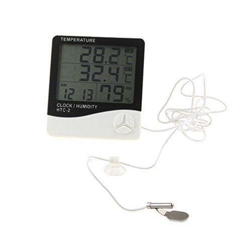 Emours Digital LCD Aquarium Thermometer and Hygrometer Reptile Terrarium Sensor Temperature - Thumbnail 4