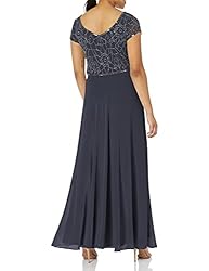 J Kara Women's Petite Cap V-Neck Beaded