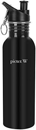 PictetW Classic Stainless Steel water Bottle With Sport Cap (Black, 25oz)