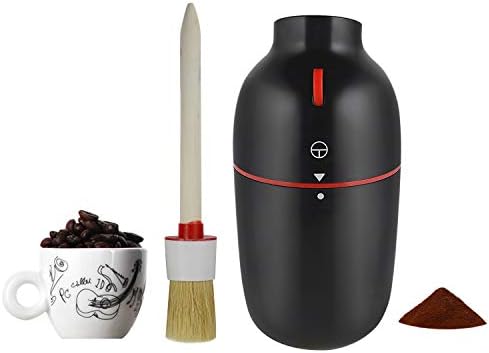 Electric Coffee Grinder - Spice Grinder - Grain mills for Wet/Dry Food With Stainless Steel Blades and Cleaning Brush 1 Ounce, Black