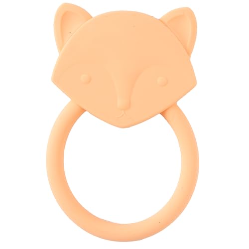 C.R. Gibson 100% Food Grade Silicone Fox Baby Teether for Infants, 2.75