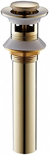 700Brass Polished Gold Pop-Up Drain, Lavatory Vessel Sink Drain with Overflow Function, Size 36, Coming with Tailpiece