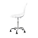 South Shore Annexe Acrylic Office Chair with Wheels-Clear, White