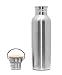 Metal Glass & Wood Stainless Steel Water Bottle with Unvarnished Bamboo Cap
