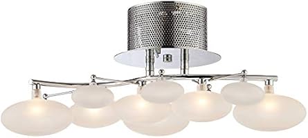 Possini Euro Lilypad 19 1 4 Wide Etched Glass Ceiling Light