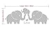 MAFENT Three Cute Elephant Family Wall Decal with Love Hearts Quote Art Baby or Nursery Wall Decor Bedroom Decoration (Grey, Large)