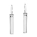 AeraVida Modern Chic Minimalist Inspired Rectangle Shaped Bar .925 Sterling Silver Fishhook Dangle Earrings