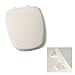 Deluxe Plastic Square Slow-Close Bone Elongated Toilet Seat for Eljer Toilets