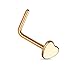 BodyJ4You L-Shaped Nose Stud Heart Stainless Steel 20G (0.8mm)